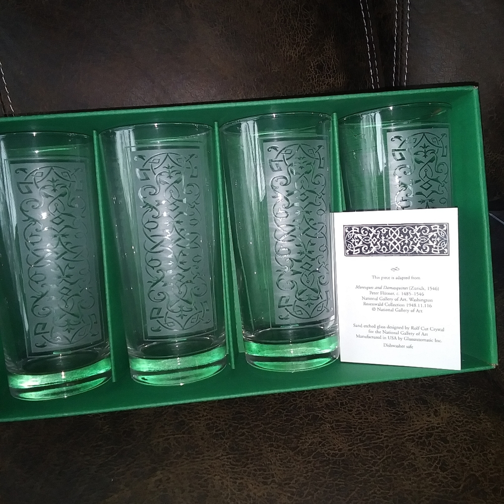 Celtic Design Sand Etched Crystal Glasses
